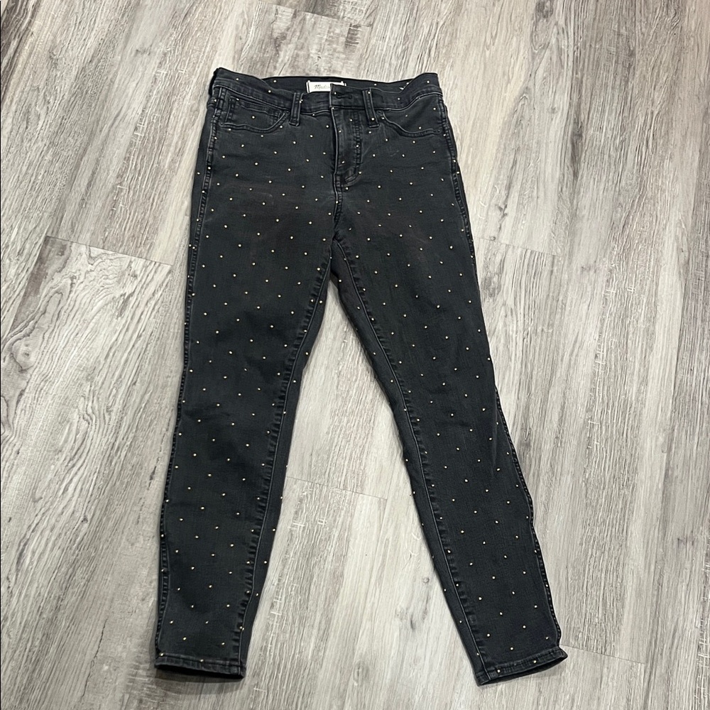 Madewell Black Studded Skinny Jeans